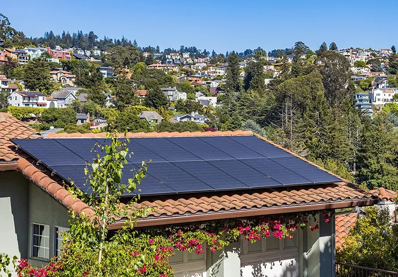 A house with solar panels