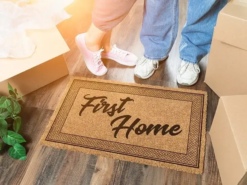 Couple in their first home
