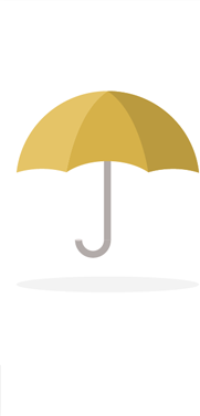 Illustration of a yellow umbrella