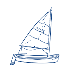 Sailboat land and marine illustration