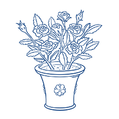 roses in a vase illustration - conservative